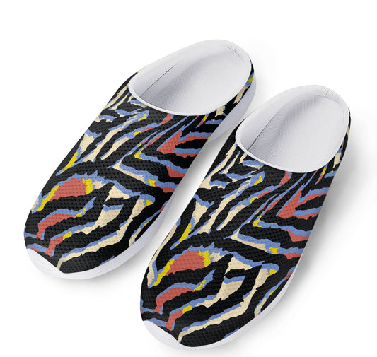 Abstract Zebra Pattern Print Mesh Casual Shoes