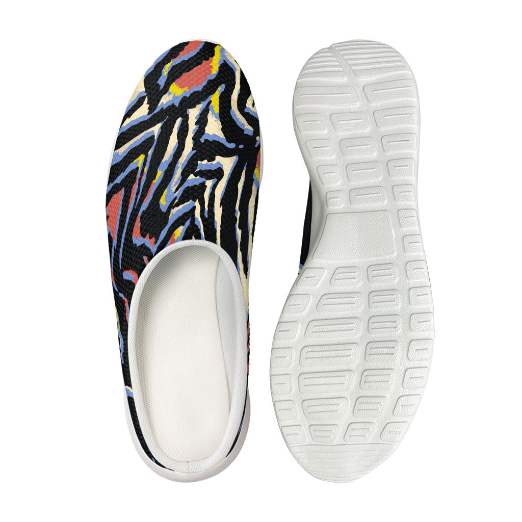 Abstract Zebra Pattern Print Mesh Casual Shoes