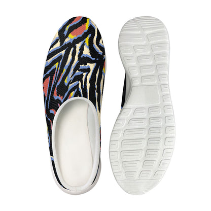 Abstract Zebra Pattern Print Mesh Casual Shoes