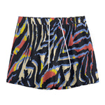 Abstract Zebra Pattern Print Mesh Shorts