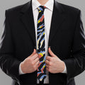 Abstract Zebra Pattern Print Necktie