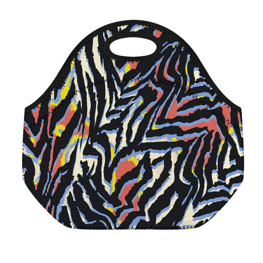 Abstract Zebra Pattern Print Neoprene Lunch Bag