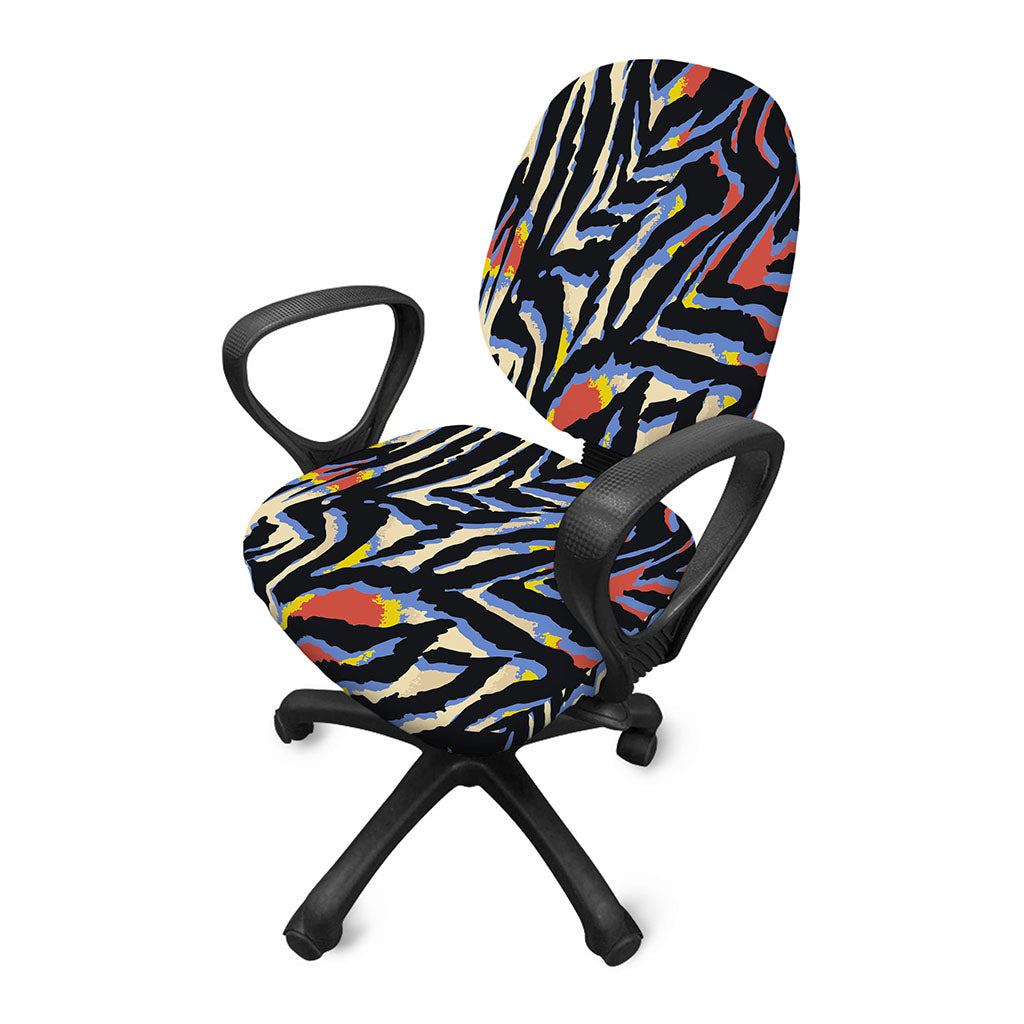 Abstract Zebra Pattern Print Office Chair Cover