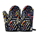 Abstract Zebra Pattern Print Oven Mitts