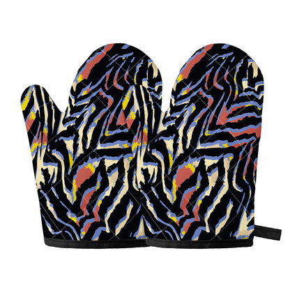 Abstract Zebra Pattern Print Oven Mitts