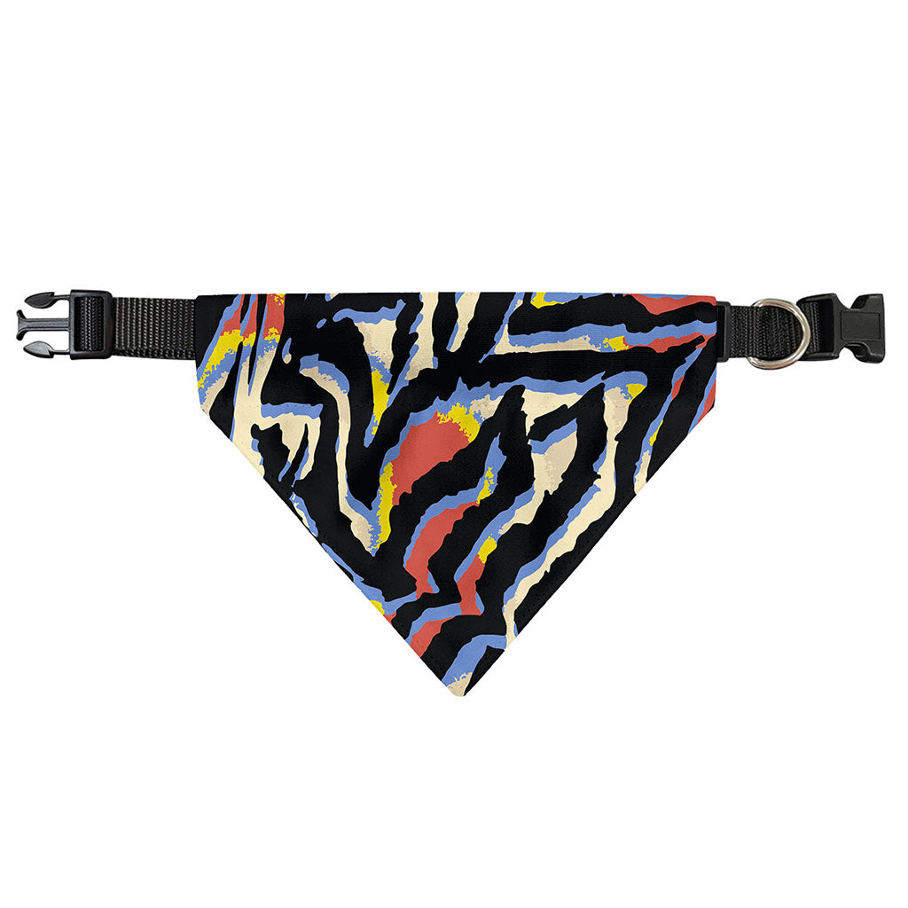 Abstract Zebra Pattern Print Over The Collar Dog Bandana