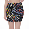 Abstract Zebra Pattern Print Pencil Mini Skirt