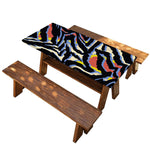Abstract Zebra Pattern Print Picnic Table Cover