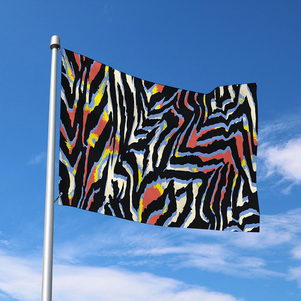 Abstract Zebra Pattern Print Polyester Flag