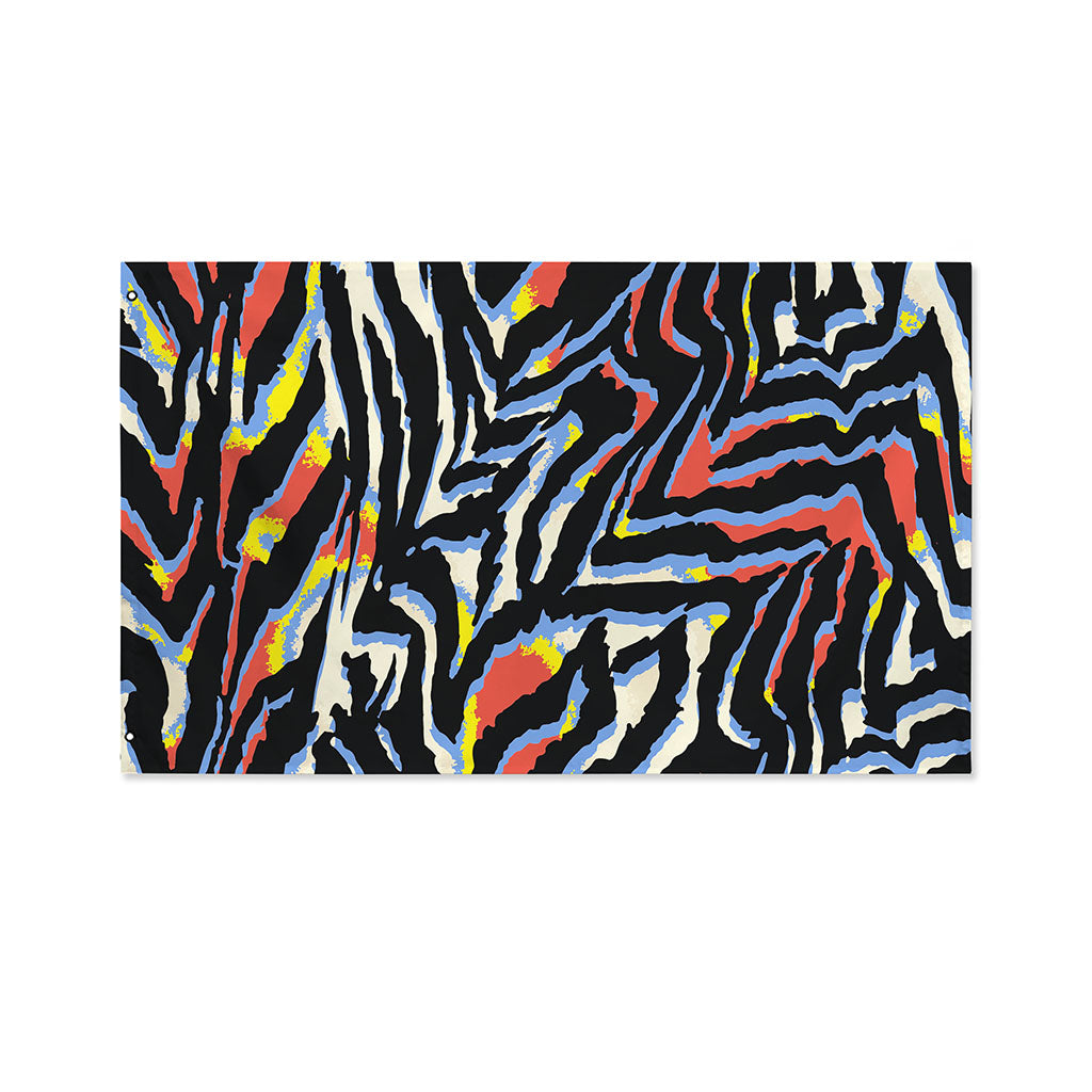Abstract Zebra Pattern Print Polyester Flag