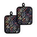 Abstract Zebra Pattern Print Pot Holders