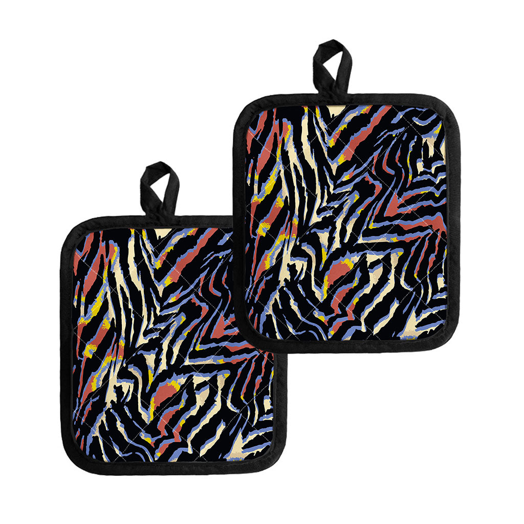 Abstract Zebra Pattern Print Pot Holders