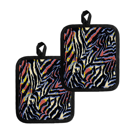 Abstract Zebra Pattern Print Pot Holders