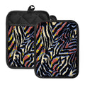 Abstract Zebra Pattern Print Pot Holders With Pocket