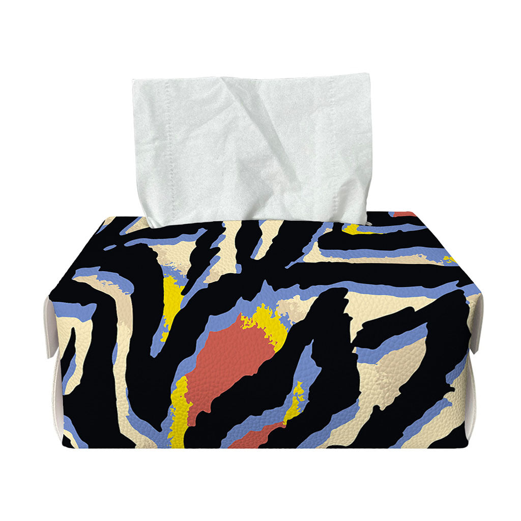 Abstract Zebra Pattern Print Rectangle Tissue Box Cover