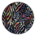 Abstract Zebra Pattern Print Round Floor Mat