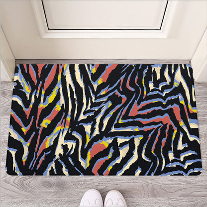 Abstract Zebra Pattern Print Rubber Doormat