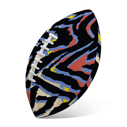 Abstract Zebra Pattern Print Rugby Ball