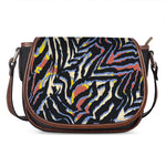 Abstract Zebra Pattern Print Saddle Bag