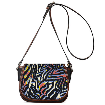 Abstract Zebra Pattern Print Saddle Bag