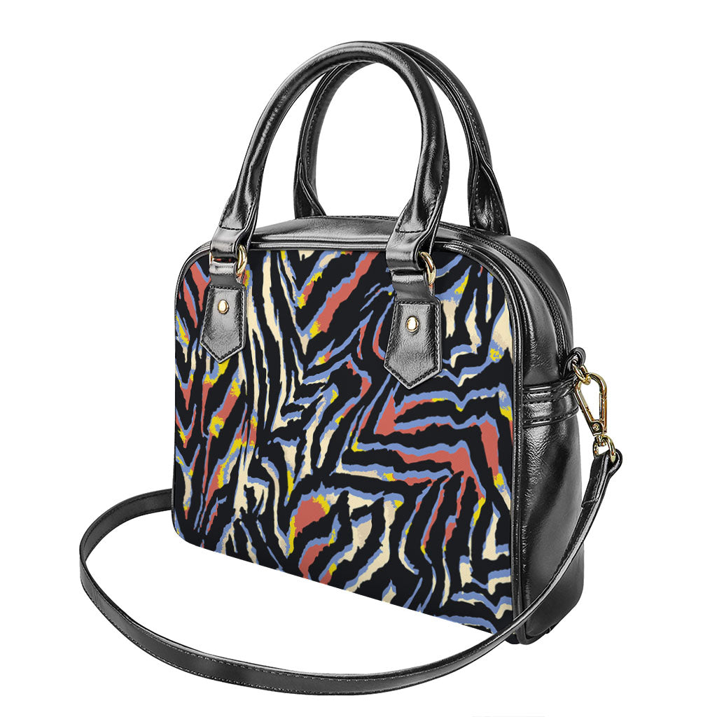 Abstract Zebra Pattern Print Shoulder Handbag