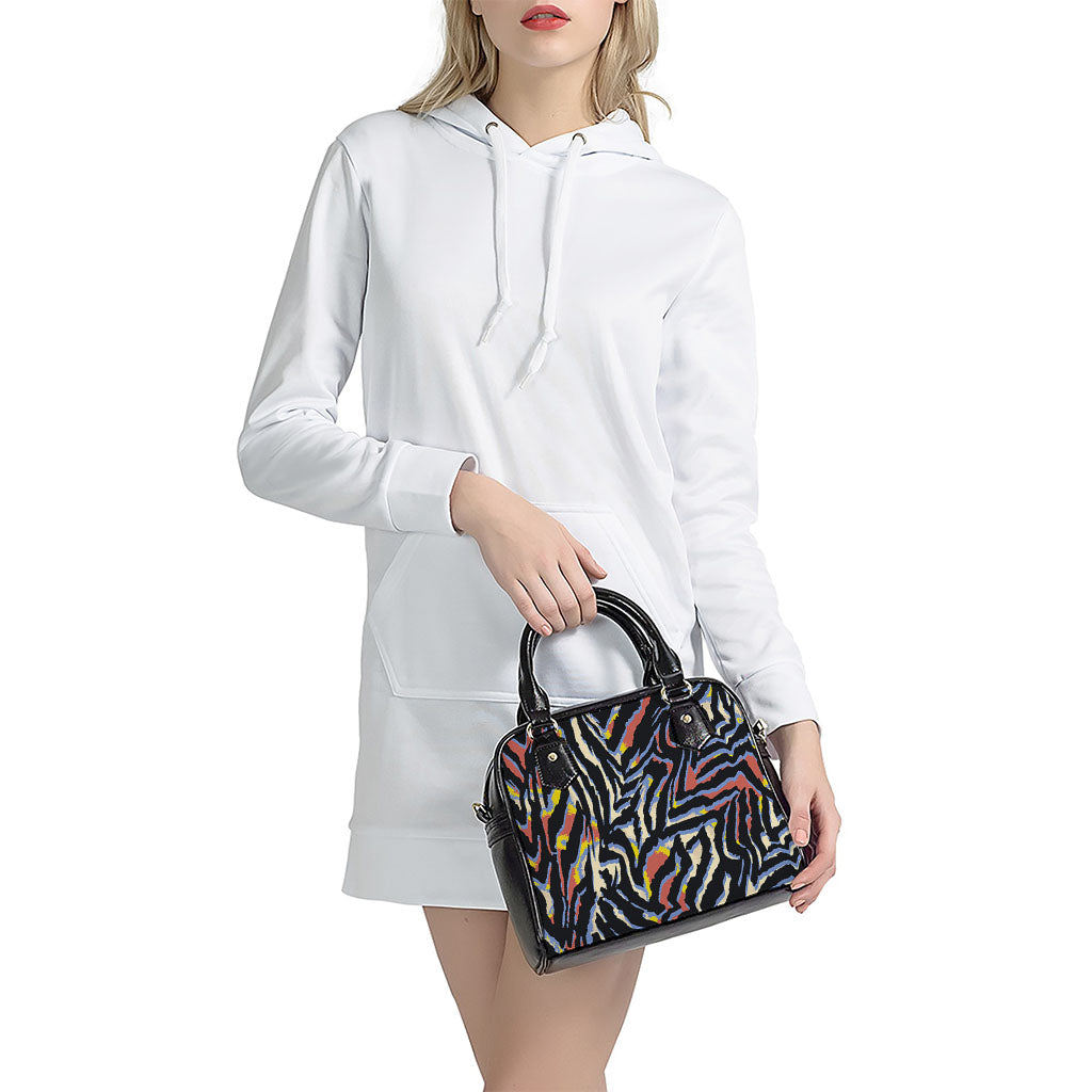 Abstract Zebra Pattern Print Shoulder Handbag