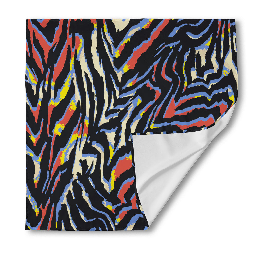Abstract Zebra Pattern Print Silk Bandana