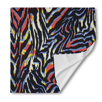 Abstract Zebra Pattern Print Silk Bandana