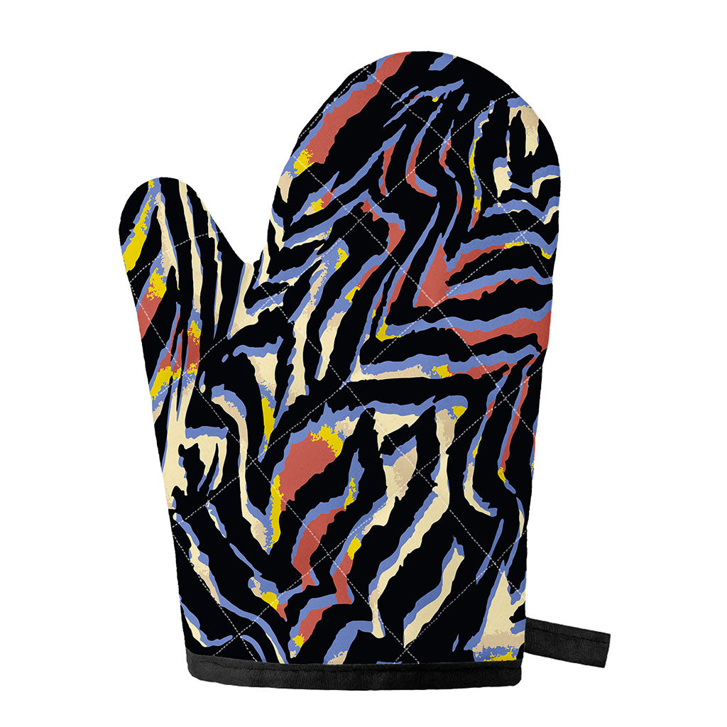 Abstract Zebra Pattern Print Single Oven Mitt