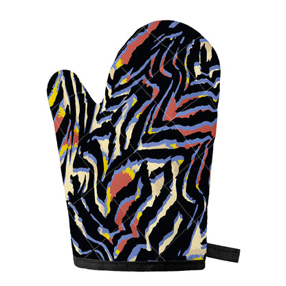 Abstract Zebra Pattern Print Single Oven Mitt