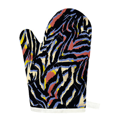 Abstract Zebra Pattern Print Single Oven Mitt