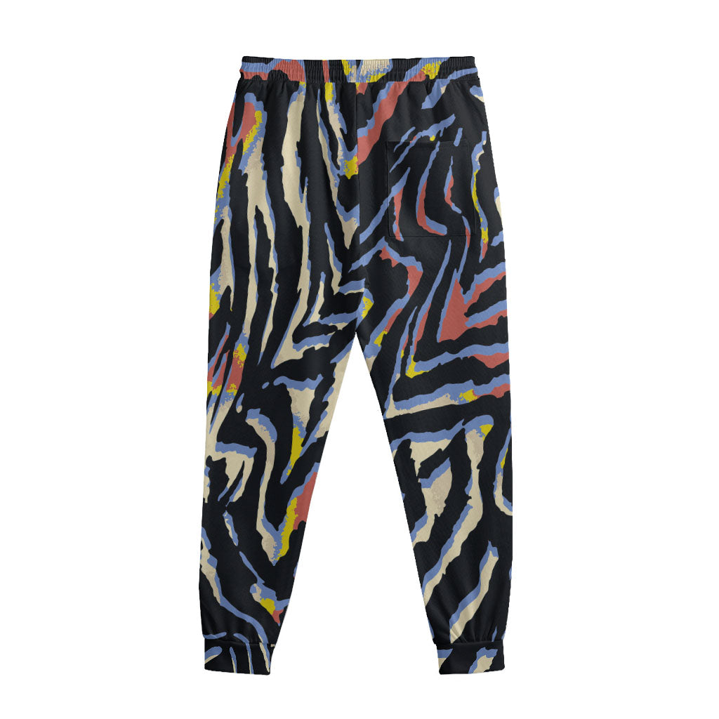 Abstract Zebra Pattern Print Sweatpants