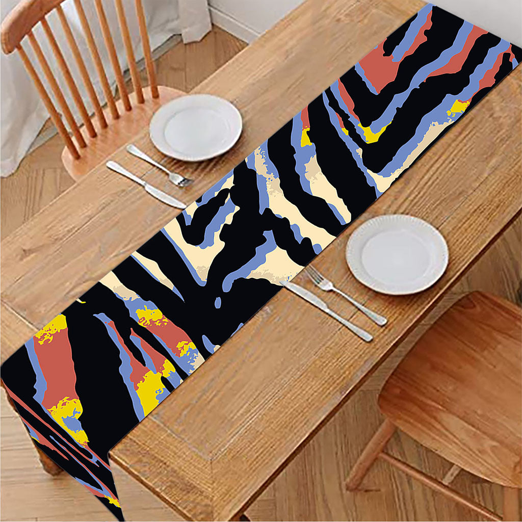 Abstract Zebra Pattern Print Table Runner