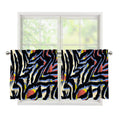 Abstract Zebra Pattern Print Tier Curtains