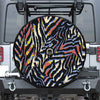 Abstract Zebra Pattern Print Tire Cover With Camera Hole