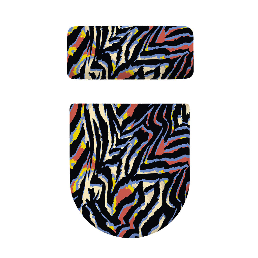 Abstract Zebra Pattern Print Toilet Lid And Tank Cover Set