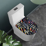 Abstract Zebra Pattern Print Toilet Lid Cover