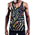 Abstract Zebra Pattern Print Men's Workout Tank Top