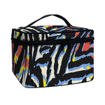 Abstract Zebra Pattern Print Travel Makeup Bag
