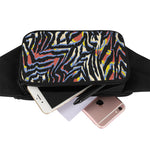 Abstract Zebra Pattern Print Waist Bag