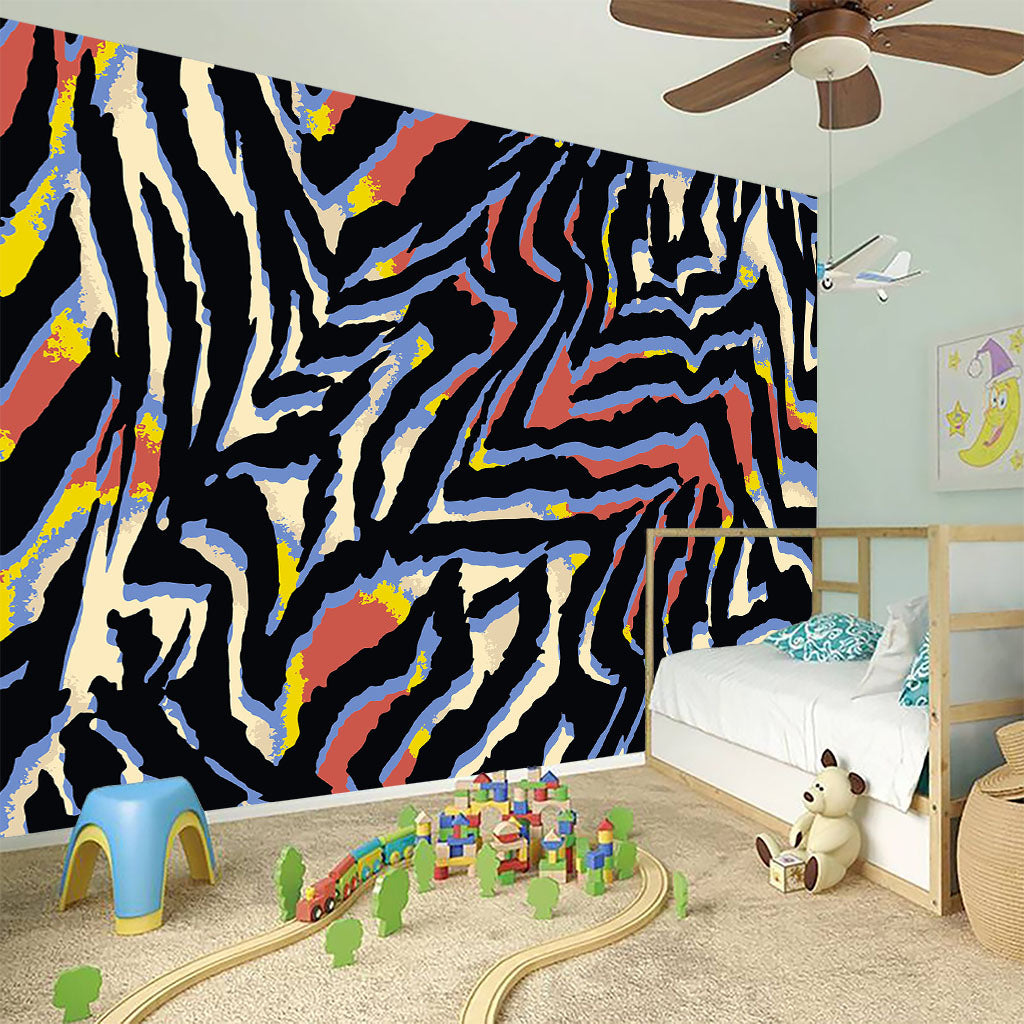 Abstract Zebra Pattern Print Wall Sticker