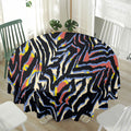 Abstract Zebra Pattern Print Waterproof Round Tablecloth