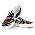 Abstract Zebra Pattern Print White Slip On Sneakers