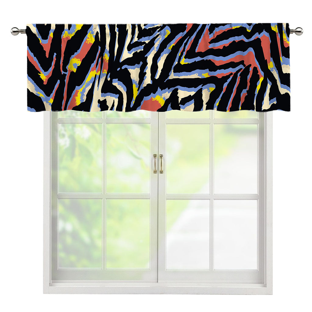 Abstract Zebra Pattern Print Window Valance