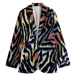Abstract Zebra Pattern Print Women's Blazer
