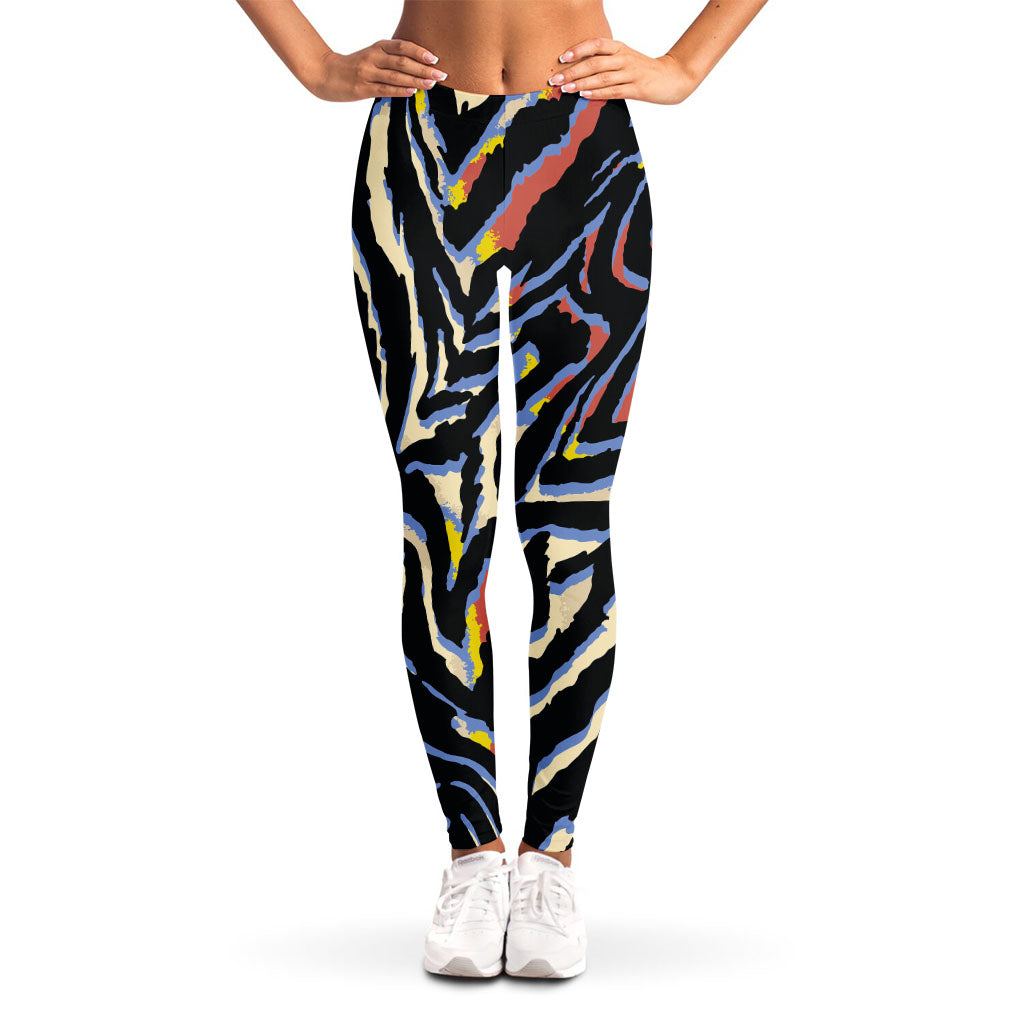 Abstract Zebra Pattern Print Women's Leggings