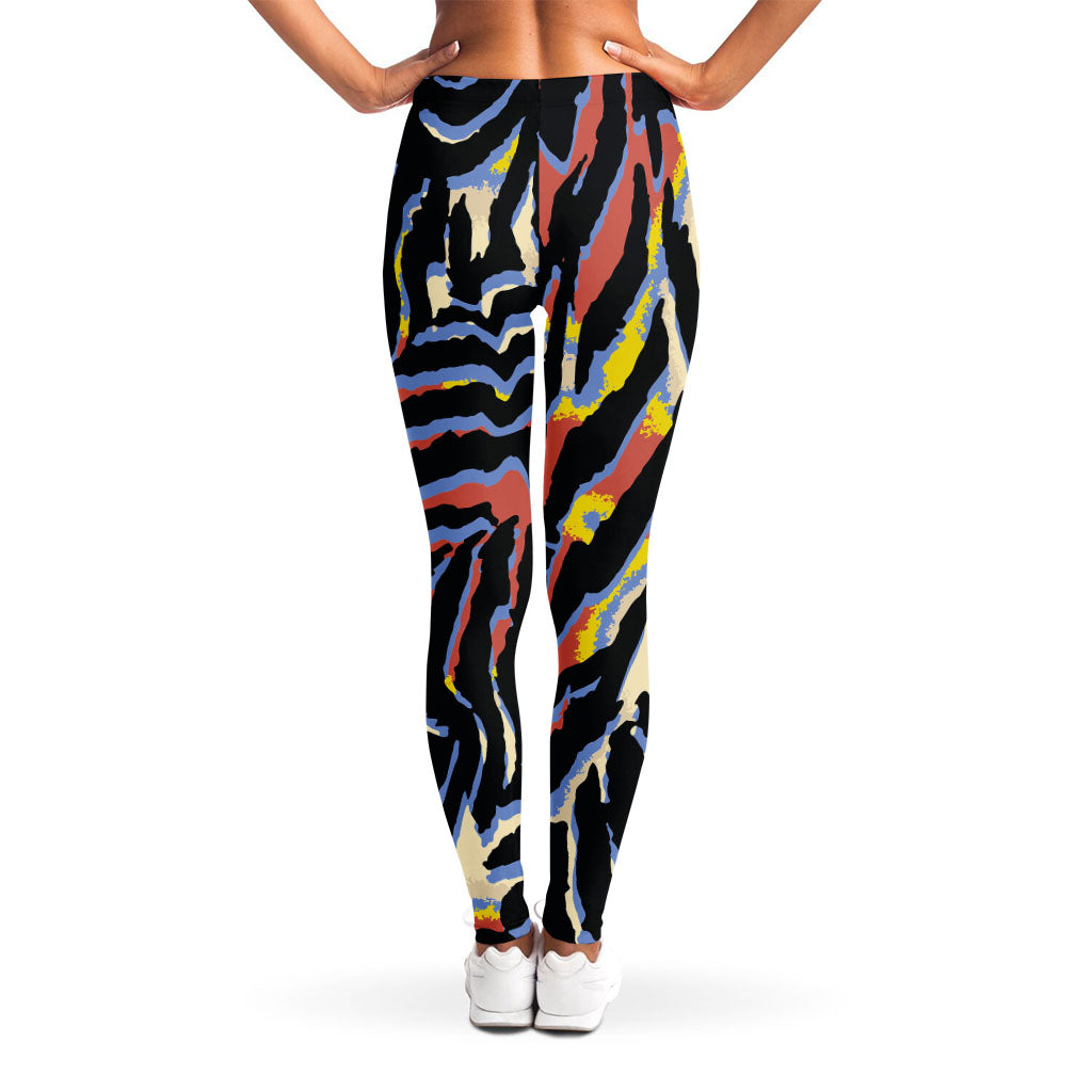 Abstract Zebra Pattern Print Women's Leggings
