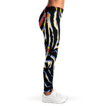 Abstract Zebra Pattern Print Women's Leggings