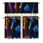Ace Cards Print 3 Piece Kitchen Curtains