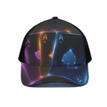Ace Cards Print Black Mesh Trucker Cap